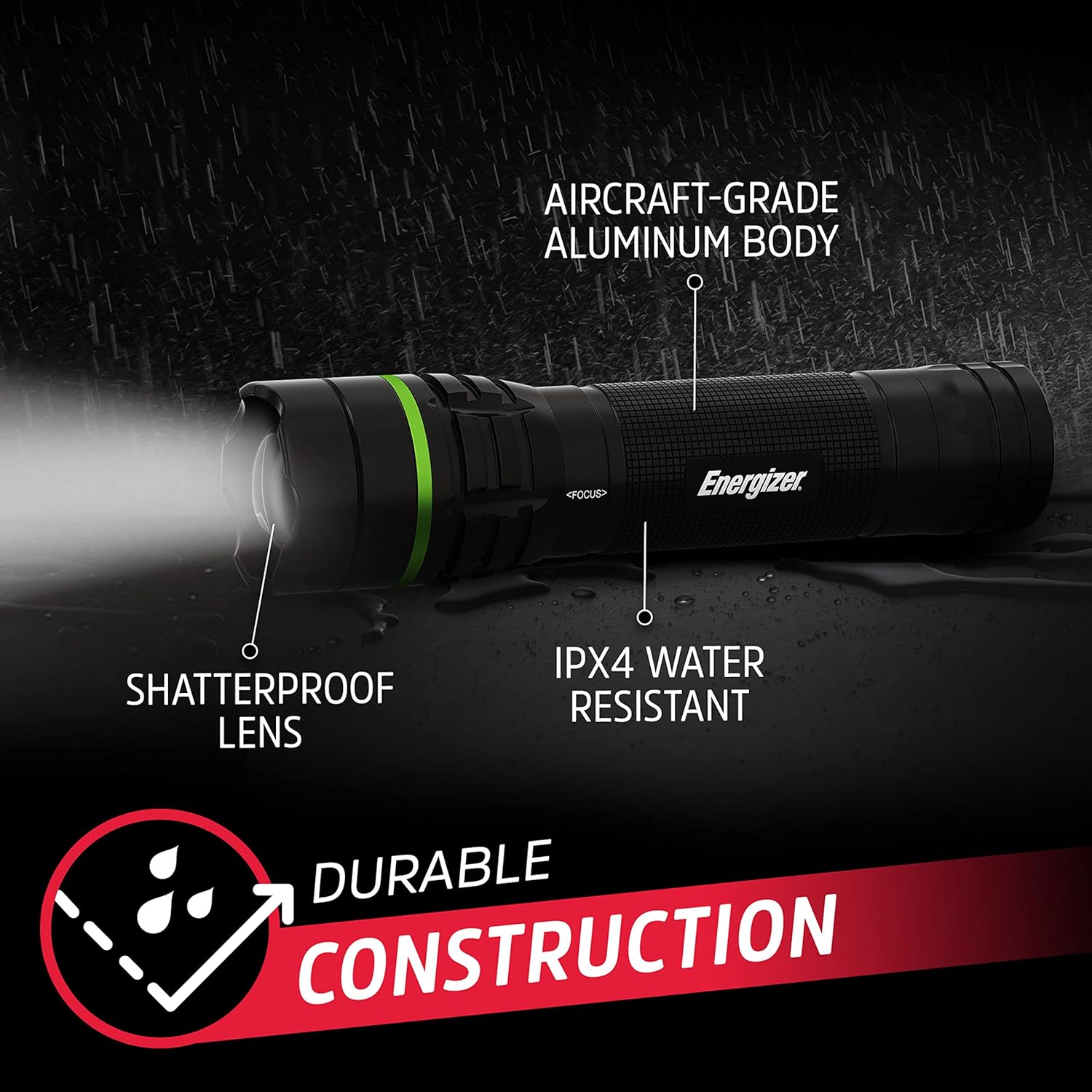 Energizer LED Tactical Flashlight, 950 High Lumen, IPX4 Water Resistant, Aircraft Grade Aluminum Body, Excellent Emergency Flashlight, Batteries Included : Sports & Outdoors