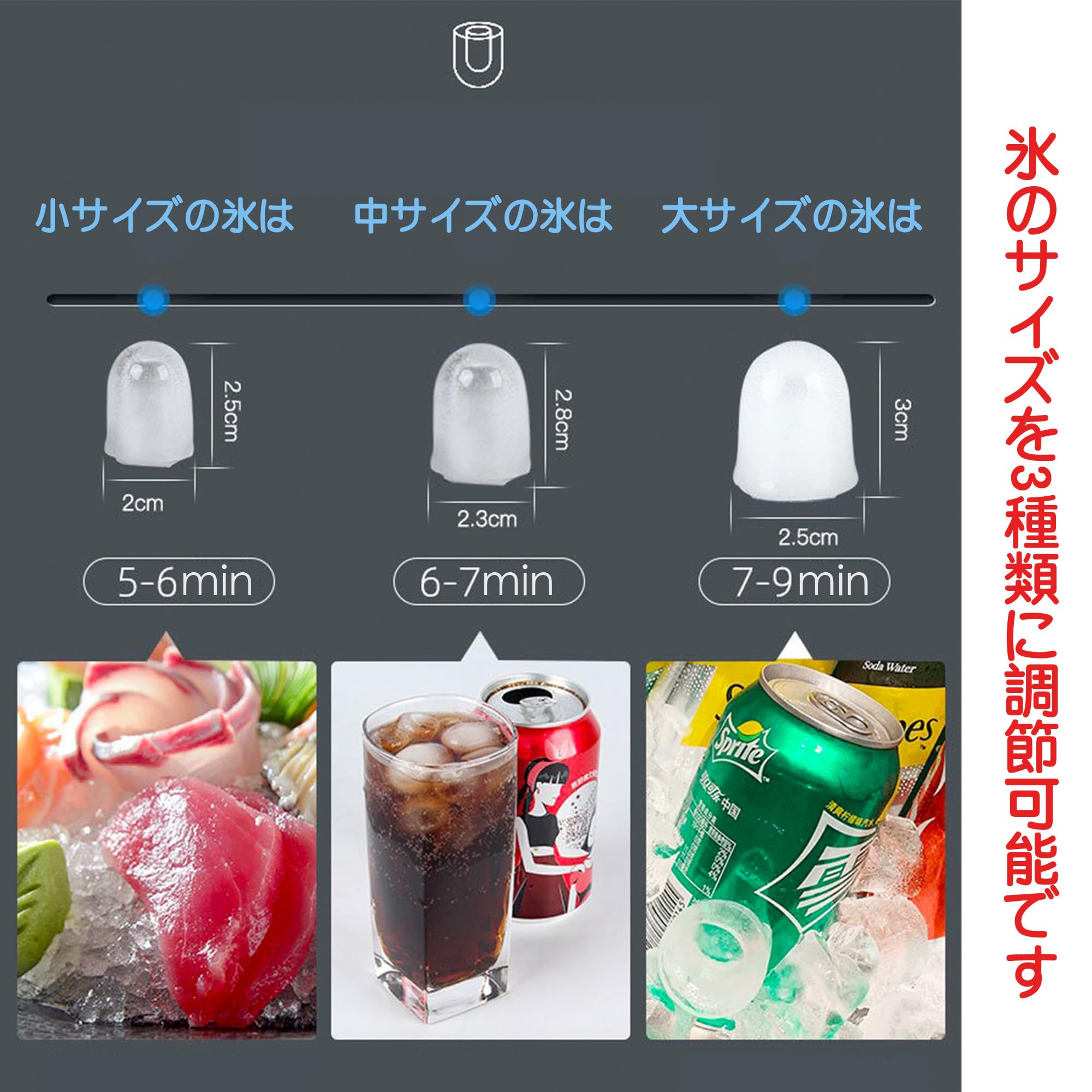 Amazon.co.jp: ZB-10E Ice Maker, Ice Maker, Large Capacity, Ice