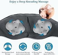 Vista 3 de TRIDUCNA Shiatsu Masajeador de cuello, espalda y hombros con calor, almohada eléctrica de masaje de tejido profundo 3D para espalda baja