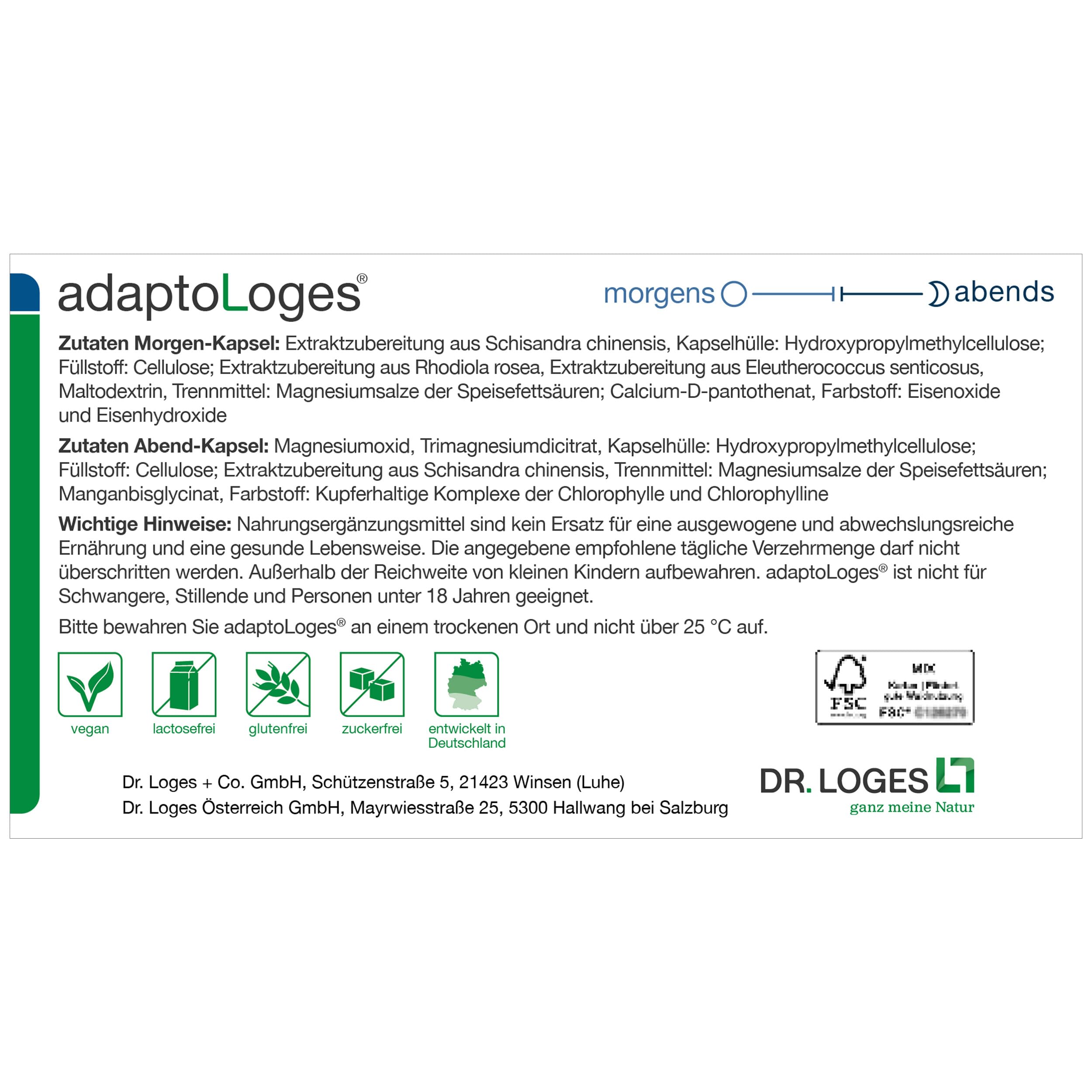 adaptoLoges - 240 Kapseln - Zur sportlichen Unterstützung