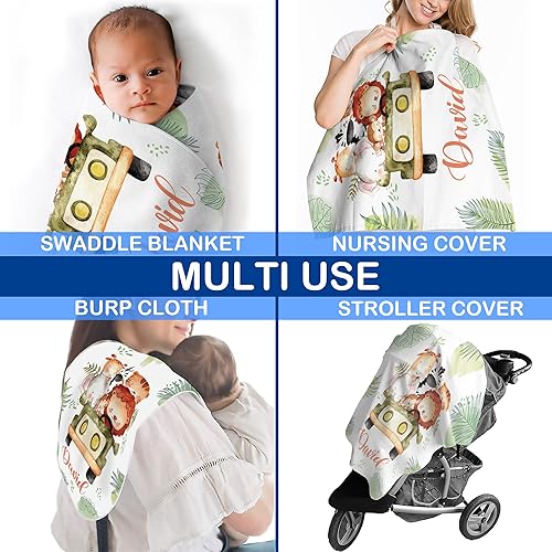 Miniatura 3 de ZouZou Mantas de bebé personalizadas con nombre, mantas de bebé personalizadas para niños, manta de bebé safari, el mejor regalo para bebé, recién