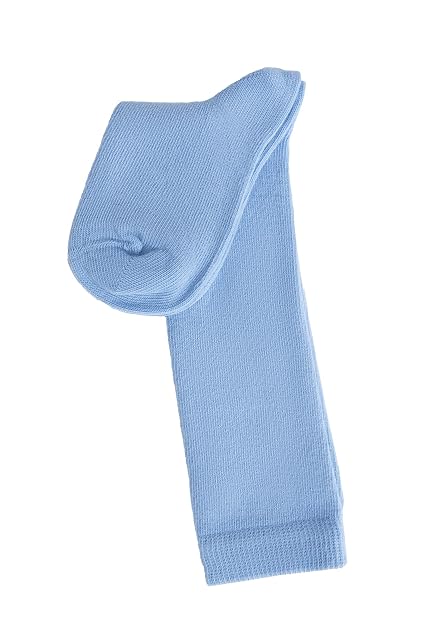 Leela Cotton Calcetines unisex para niños de algodón orgánico para niños y niñas, azul claro, 21-23
