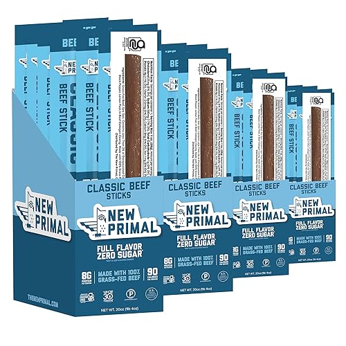 Miniatura 10 de The New Primal Palito de carne clásico  5 unidades 1 oz palito de carne  100 de carne de res alimentada con pasto  Aprobado por Whole30 certificado