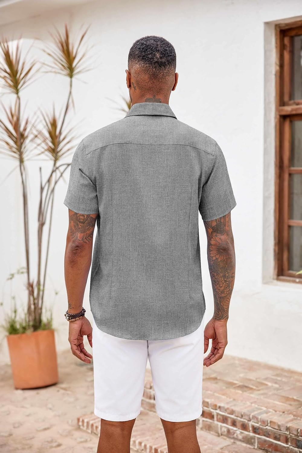 COOFANDY Men's Button Down Shirts Short Sleeve Casual Summer Beach... - Picture 162 of 180