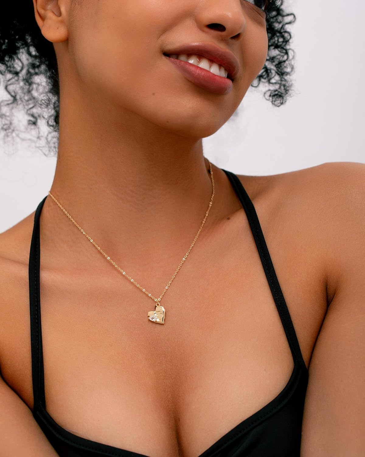 Heart Necklace for Women, 14K Gold Plated Birthstone Necklace Cubic Zirconia Heart Pendant Necklace Birthday Gifts for Women - Image 3