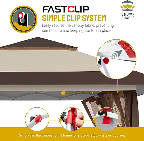 Miniatura 10 de CROWN SHADES Gazebo desplegable para exteriores de 11 x 11 pulgadas, kioscos de patio de 10 x 10 pulgadas, bloqueo central patentado, instalación