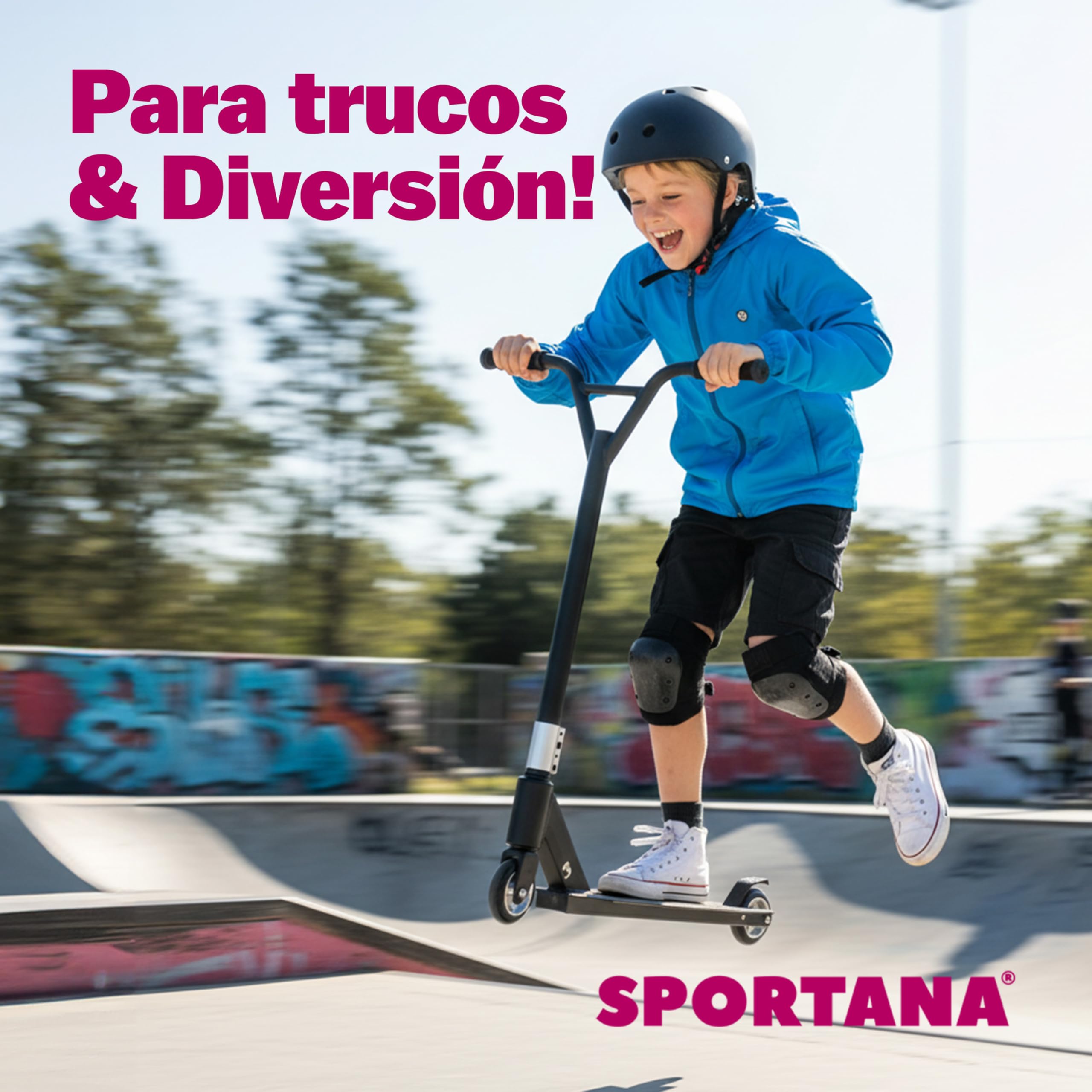 Patinete de Acrobacias Ruedas PU 100mm Manillar Y 360° Capacidad 100KG Rodamientos ABEC 9 Scooter Adultos y Niños