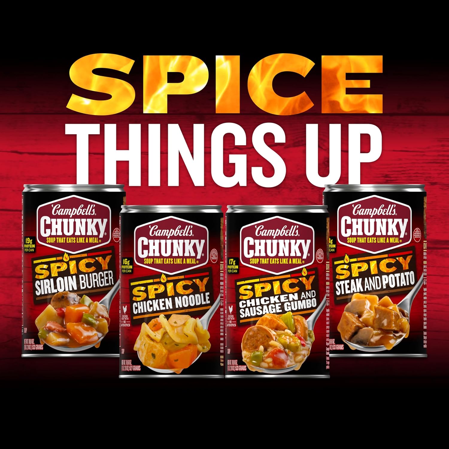 Campbell's Chunky Soup, Spicy Chicken and Sausage Gumbo, 16.1 oz Can (Case of 8) (Pack of 2)