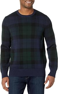 Men's Black Watch Cotton Crew Neck Sweater