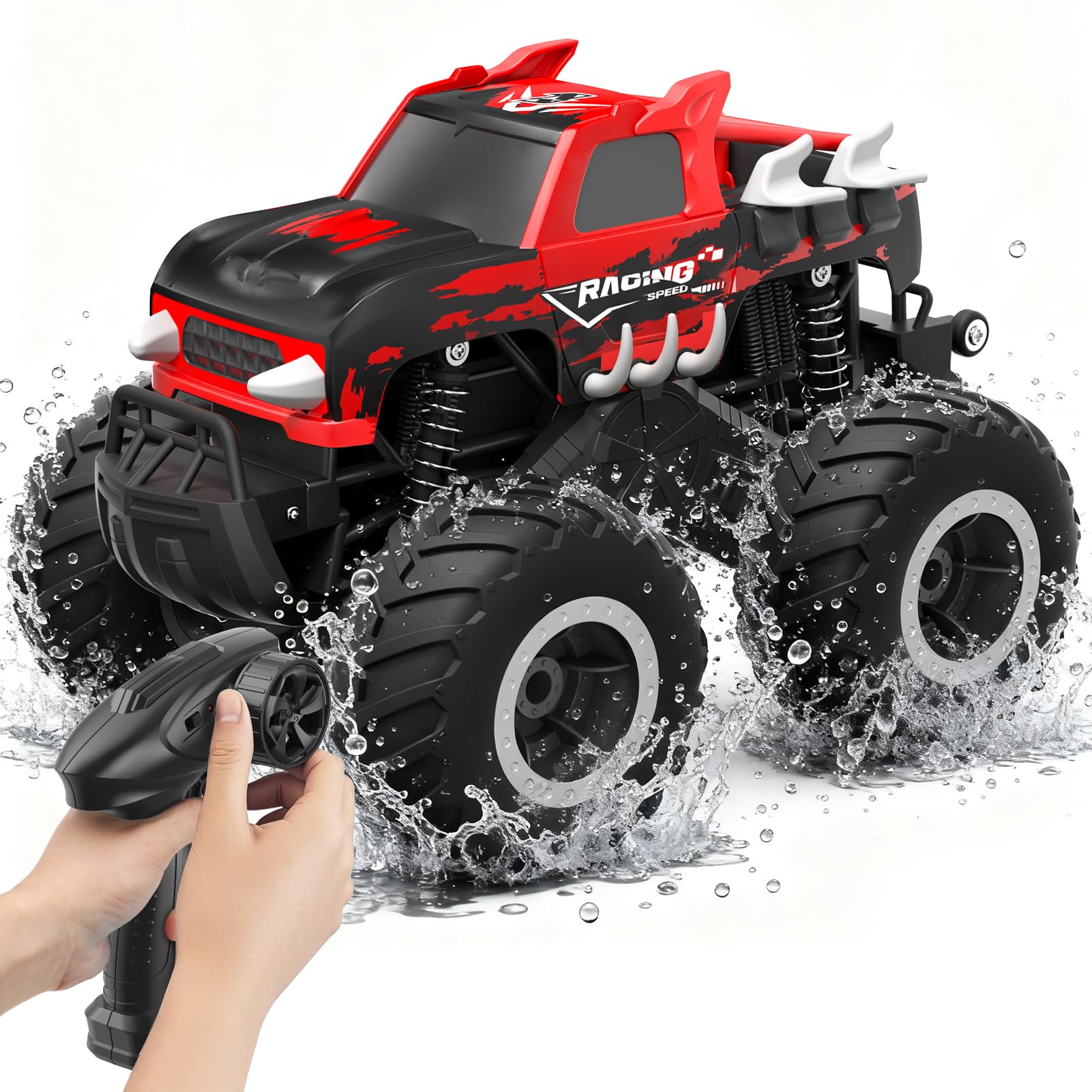HOMETALL Amphibious Remote Control Car Monster Truck Toys - 1 16 All Terrain RC Trucks High Speed RC