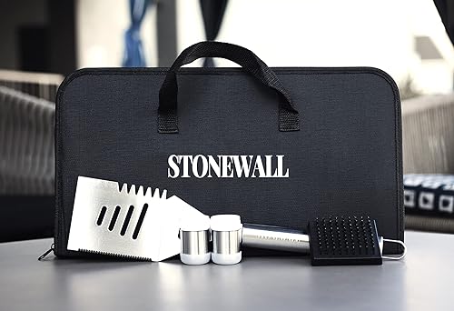 Miniatura 6 de Stonewall Juego de herramientas para parrilla de barbacoa, acero inoxidable, diseño fuerte y duradero, guantes y utensilios resistentes al calor,