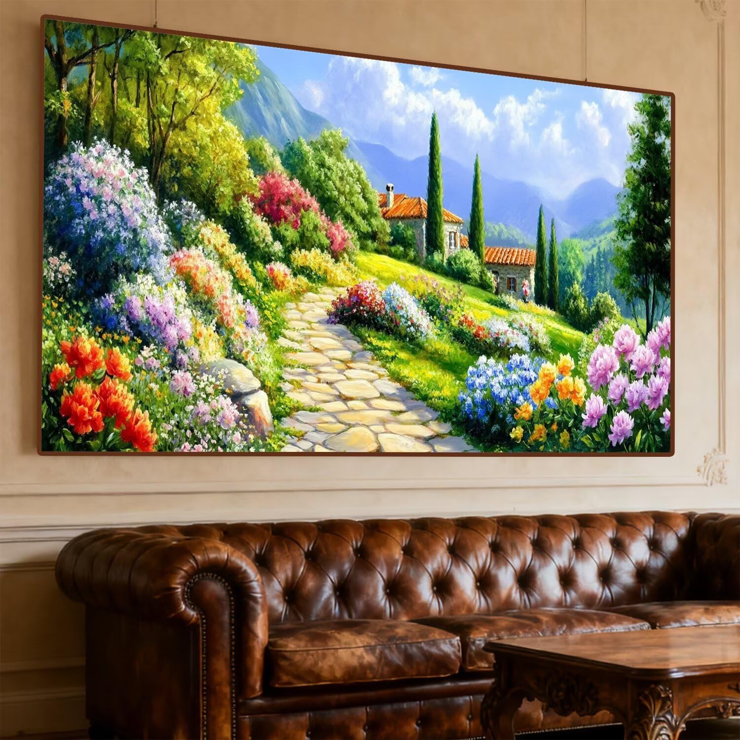 Diament Malarstwo Ogród Diament Malarstwo Dorosły Duży Format 190x80cm Haft Diamentowy Krajobraz Diamentowy Pełny zestaw Kryształ Ścieg krzyżykowy Aktywność Ręczna, Dekoracja Domu Prezenty O-58G