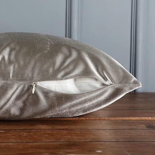 Miniatura 7 de Paquete de 2 fundas de almohada para sofá de 18 x 18 pulgadas, funda de almohada de satén suave, funda de cojín cuadrada sólida para sofá,