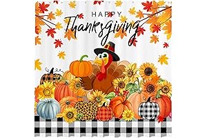 Funnytree Thanksgiving Shower Curtain: Festive Autumn Vibes for Your Bathroom