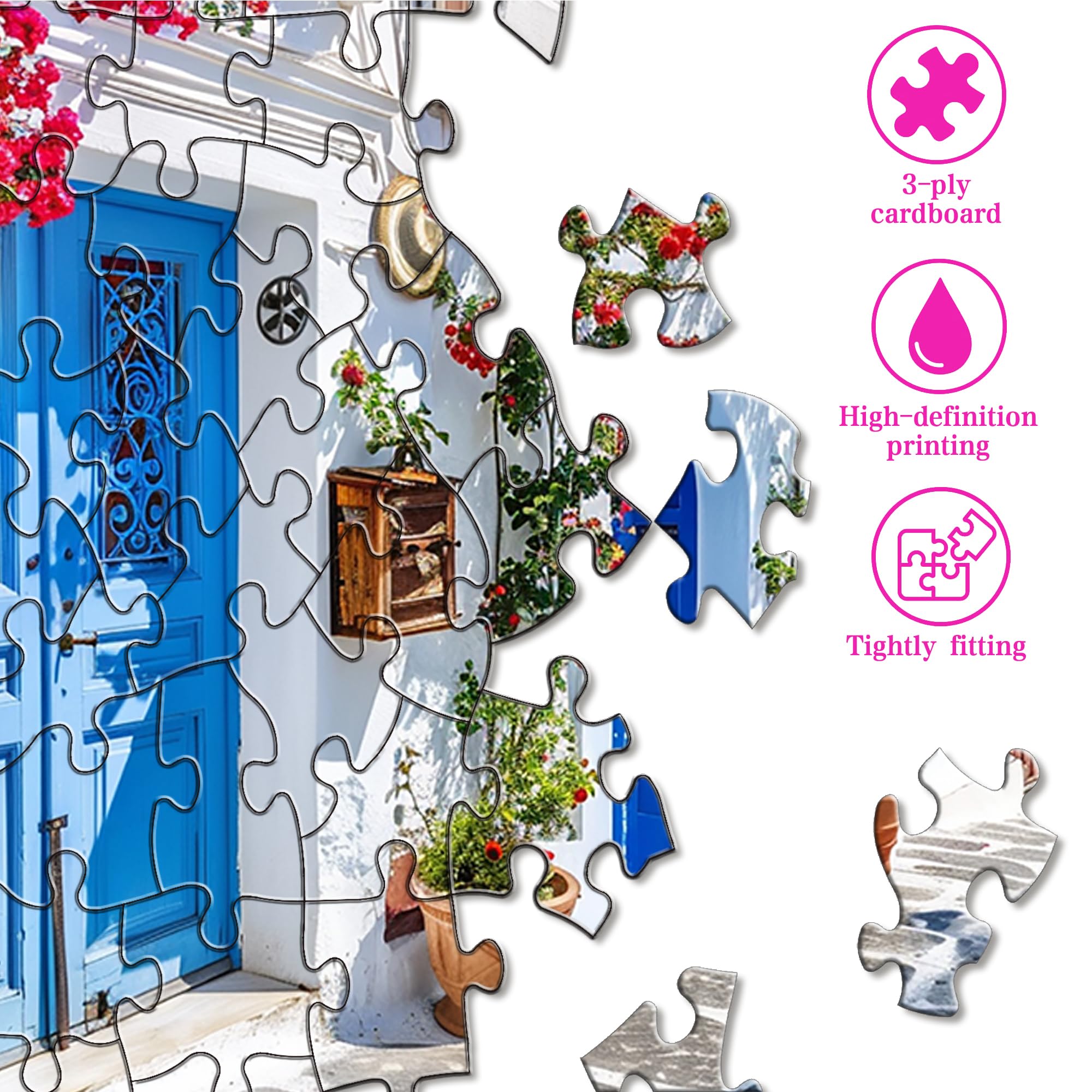 Puzzle De 1000 Piezas Ginfonr – Paisaje Costero Y Flores, Rompecabezas Desafiante Para Adultos Y Familia Con Póster Incluido