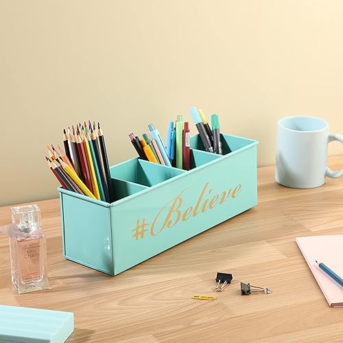 Miniatura 7 de DUDKI - Organizador de escritorio de regalo para el hogar, 4 compartimentos, soporte decorativo para lápices, kit de tocador, caja de viaje, caja de