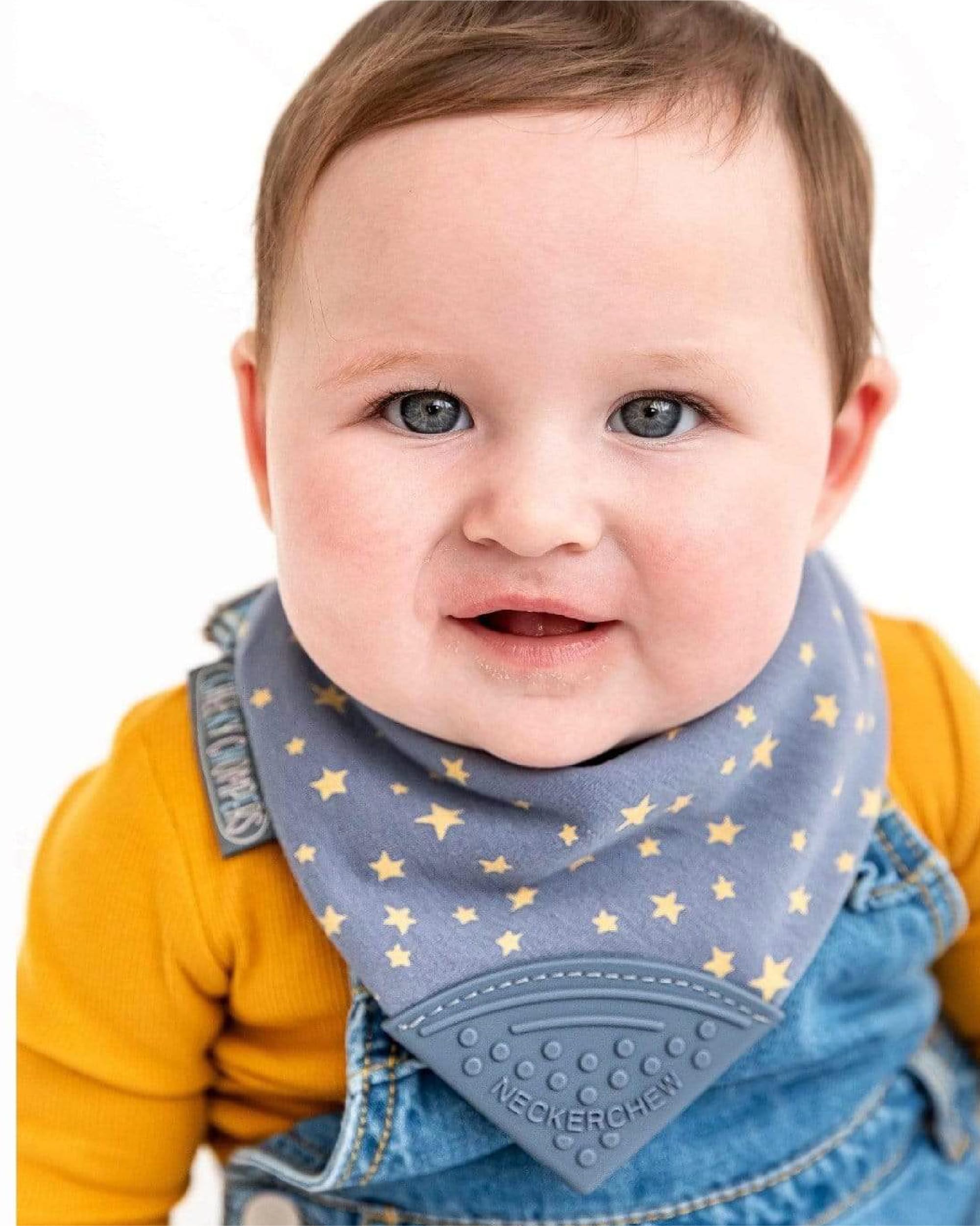 Cheeky Chompers Bavoirs de dentition pour bébés - Bavoir bandana avec anneau en silicone - Hygiénique et absorbant (fleur botanique)