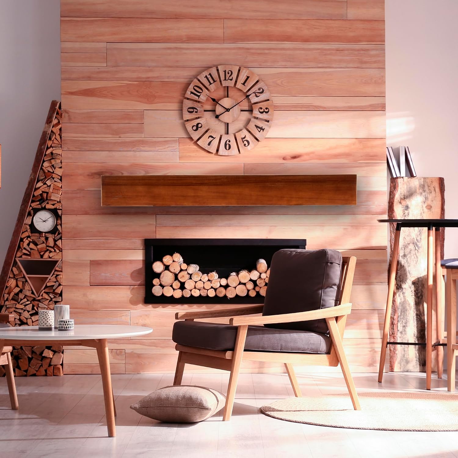 Duluth Forge 48in. Fireplace Shelf Mantel (Brown Finish)