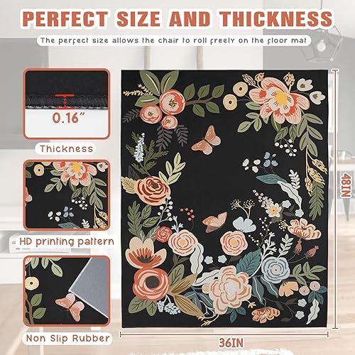 Miniatura 2 de Tapete para silla de oficina para suelo de madera dura, 36 x 48 pulgadas, alfombras de oficina para sillas rodantes de videojuegos, silla de