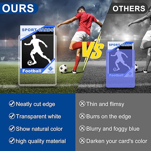 Miniatura 4 de Paquete de 200 fundas para tarjetas intercambiables, 100 protectores de plástico duro de 35 puntos + 100 fundas suaves ultra transparentes, aptas