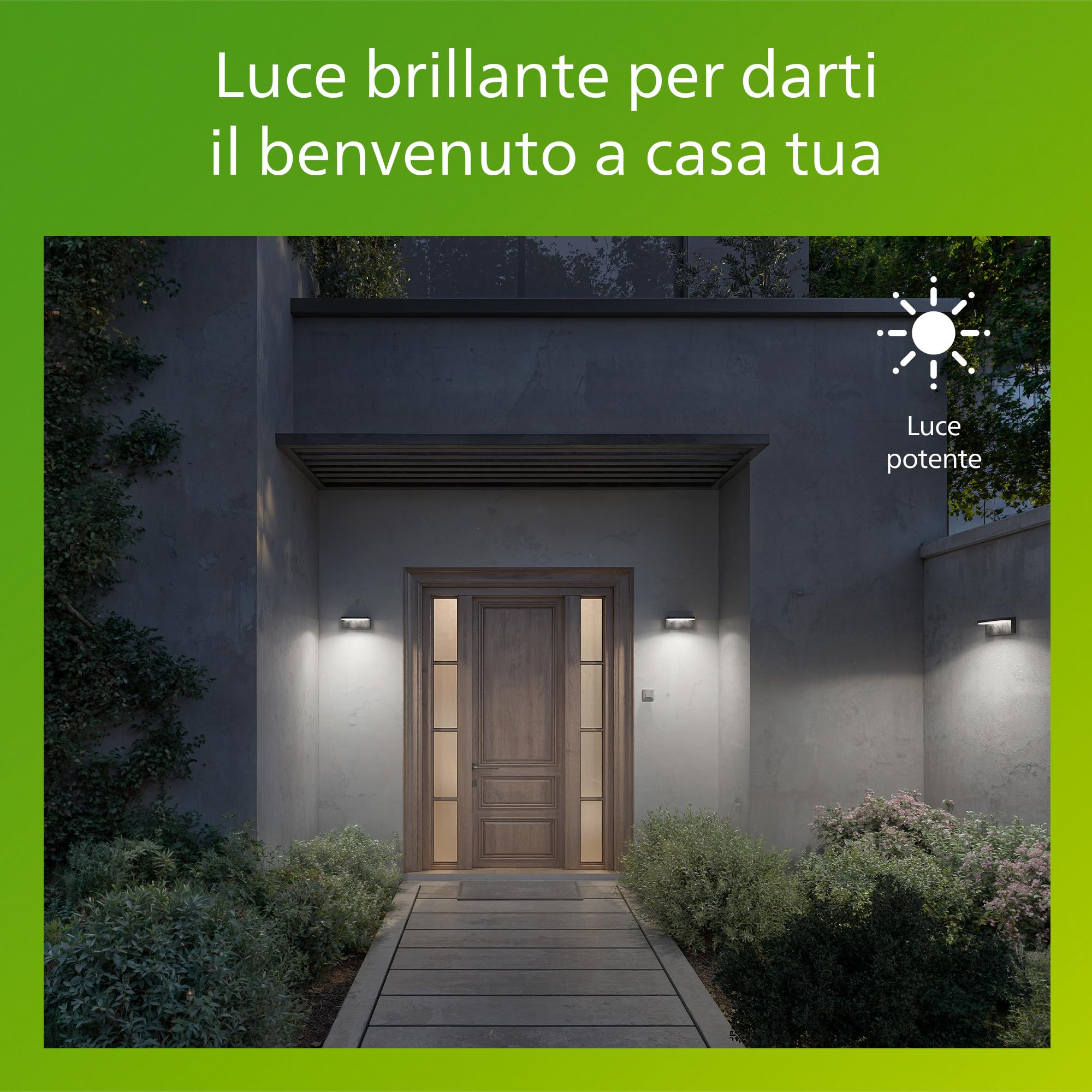 Philips Bustan Applique LED, Lampada da Esterno, 9 W, 1.000 lm, Luce Bianca Fredda 4.000 K, Resistente a Intemperie IP44, Intensità Regolabile, LED Integrato, Alluminio, Grigio Antracite