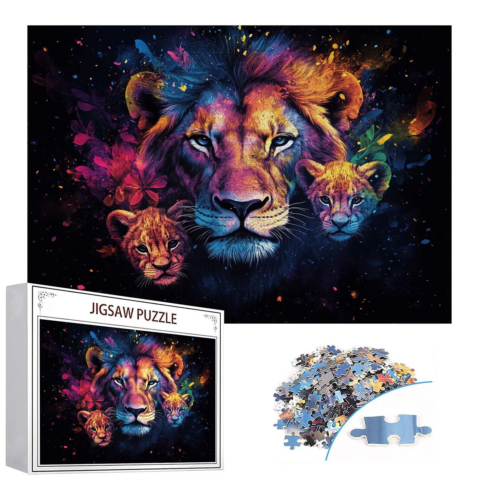 Puzzle 3000 elementów abstrakcyjne puzzle dla dorosłych lew 122 x 81 cm unikalne rzemiosło klasyczne 3D drewniana układanka do rodzinnych gier biznesowych, układanka zrób to sam do dekoracji ścian