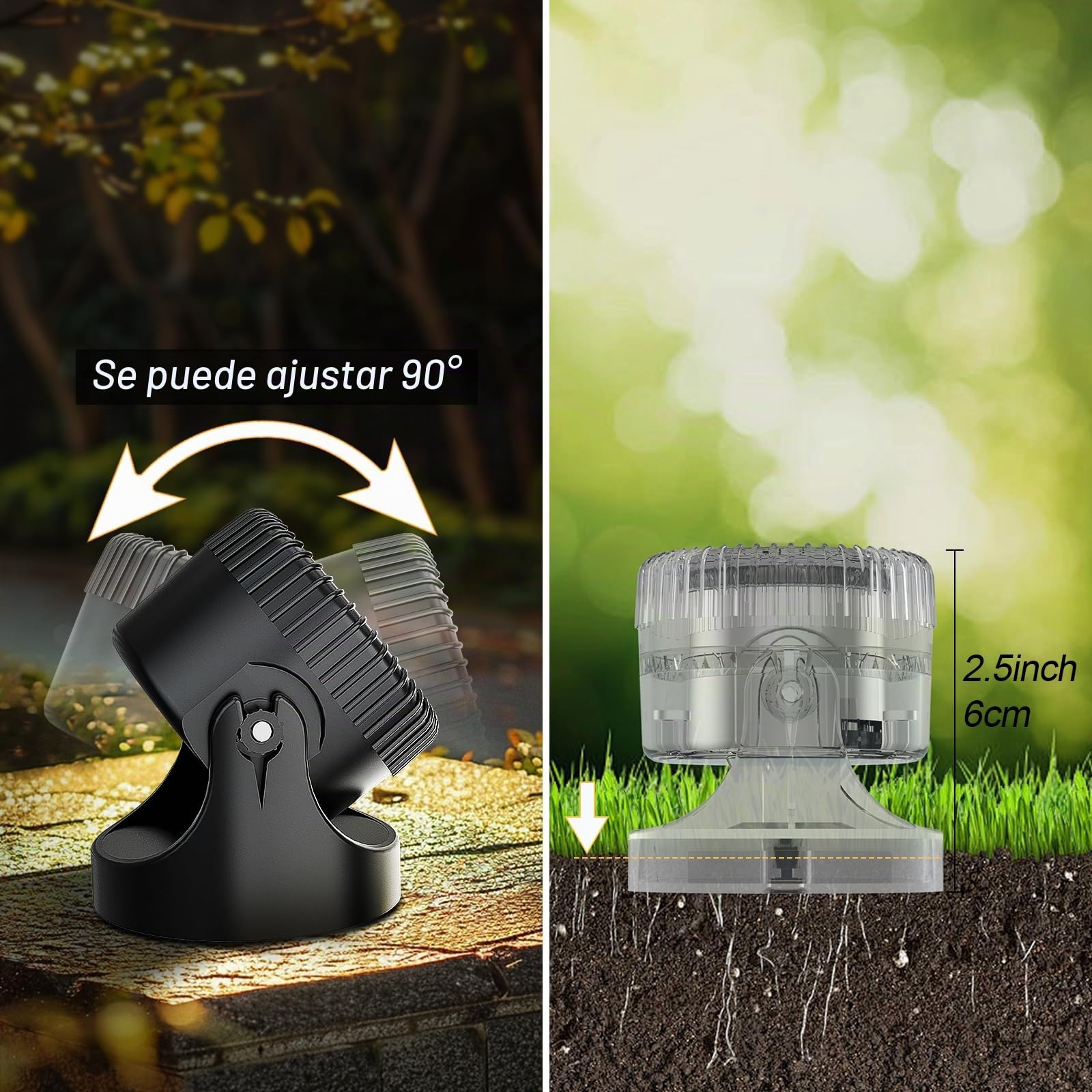 PChero Iluminación LED para estanque, bajo el agua, foco de iluminación subacuática, IP68, resistente al agua, para piscina, estanque, jardín, árbol, interior y exterior