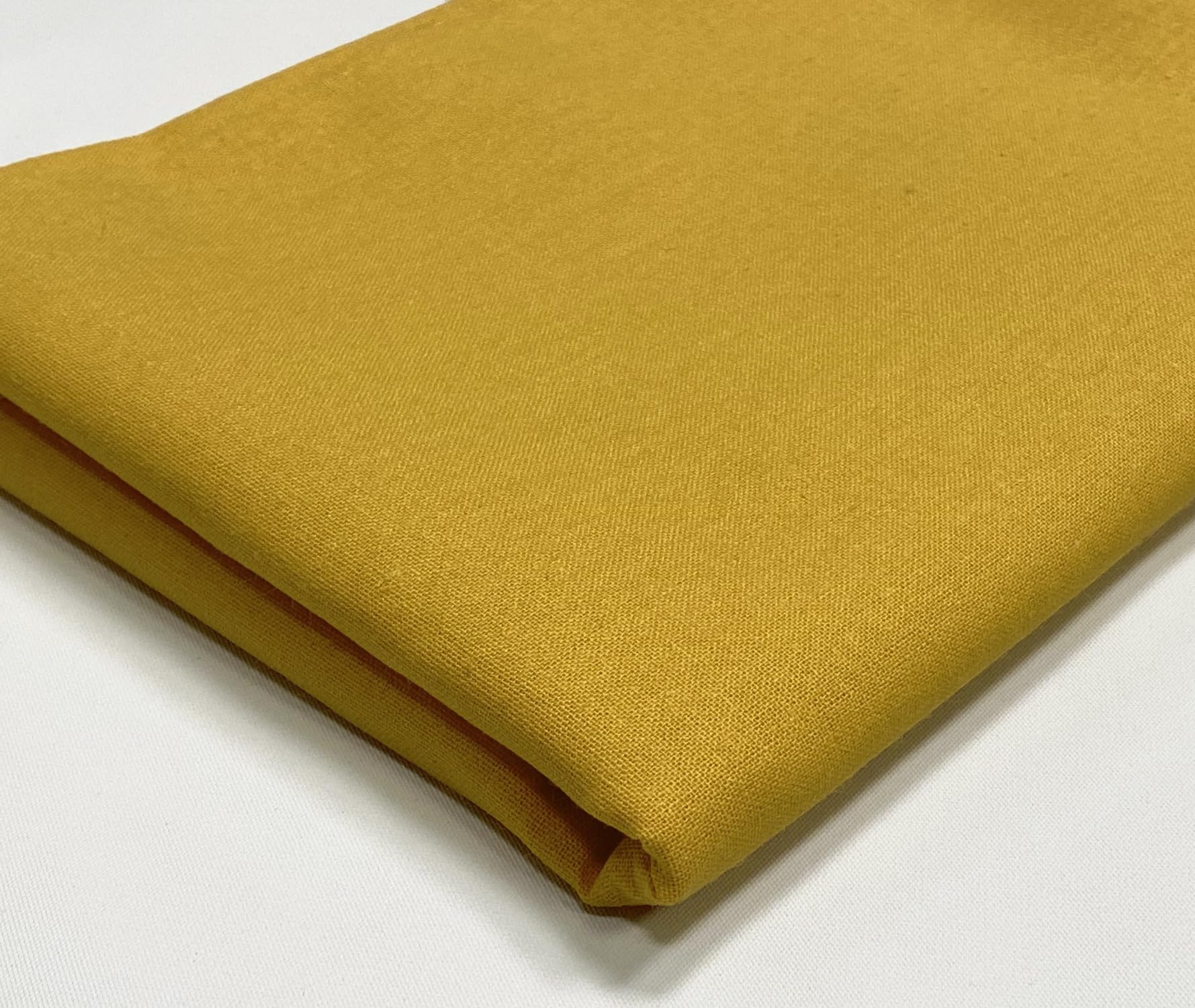 Plain Cotton Fabric - 59 Inches Wide Fabric by The Yard - 150 GSM Viscose Material - Cotton Fabric for Sewing, Clothing, Quilting, Curtains, Apparel, Costume, Dress - Mustard 1 Yard