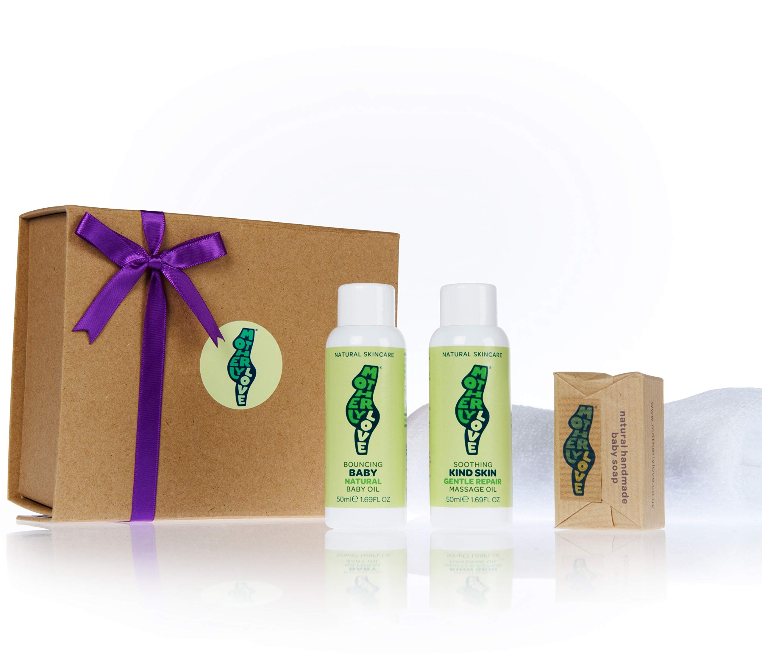 Motherlylove BABY & TODDLER Gift Box for Delicate Skin - 100% Natural & Vegan: Baby Oil + Handmade Baby Soap - Made in UK by an Expert Midwife