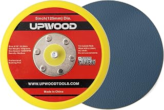 2 pcs 5" Vinyl Face PSA Backing Pad for Air Sander Polisher, 5/16" Arbor with 24 Thread 1,3000RPM DA Sanding Pad