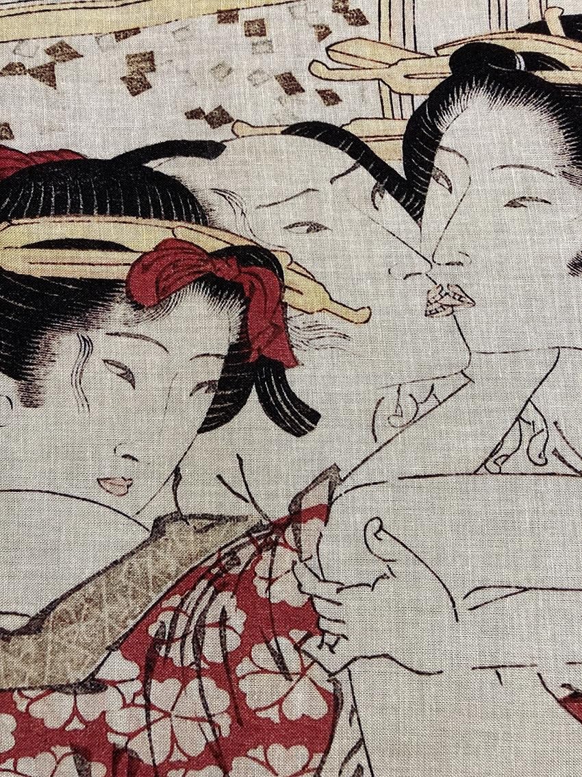 Amazon｜古今東西 浮世絵 春画 手ぬぐい 渓斎英泉 春野薄雪｜手ぬぐい