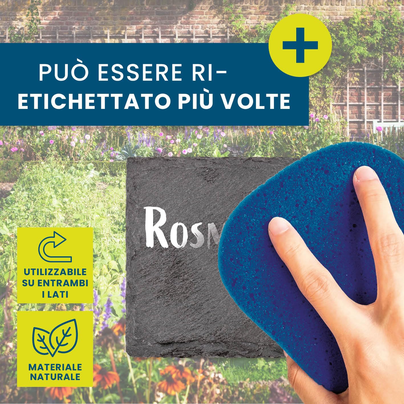 Hoberg Etichette per piante in ardesia - Set di 10 | Resistenti alle intemperie, riutilizzabili | Etichettatura di piante & erbe | Con punte in acciaio per il terreno | 10 x 7 x 0,5 cm [Angolare]