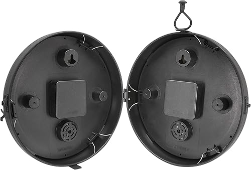 Miniatura 5 de AcuRite Reloj colgante de doble cara para interiores y exteriores de 9 pulgadas con función de giro de 360 grados, marco de metal de hierro, lente