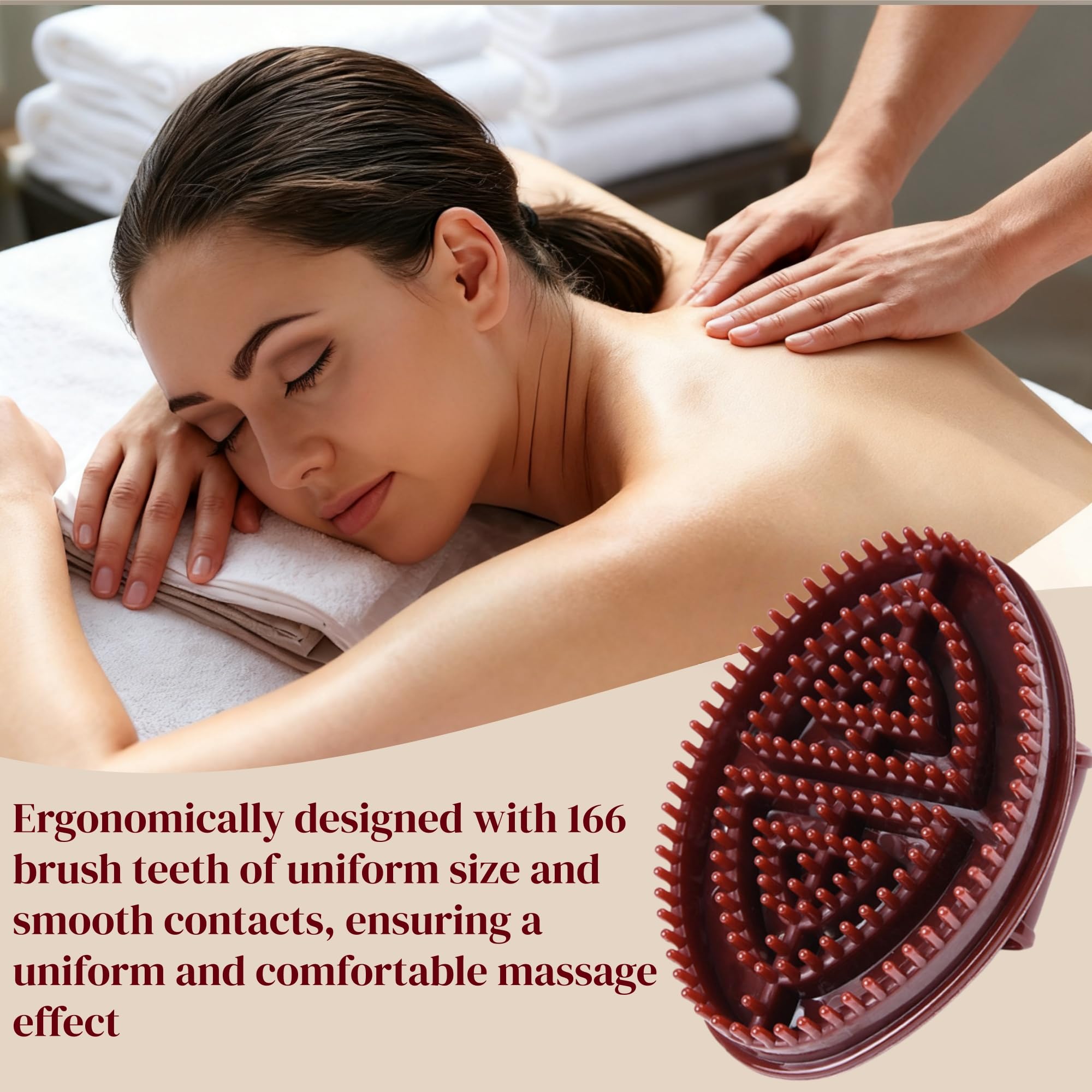 2 Pack Meridian Massagebürste - Ganzkörperentspannung Massagegerät Badebürste mit ätherischem Öl Anwendung - Body Scrubber SPA Helfer - Ergonomischer rutschfester Griff - Mehrzweck-Massagegerät (Braun