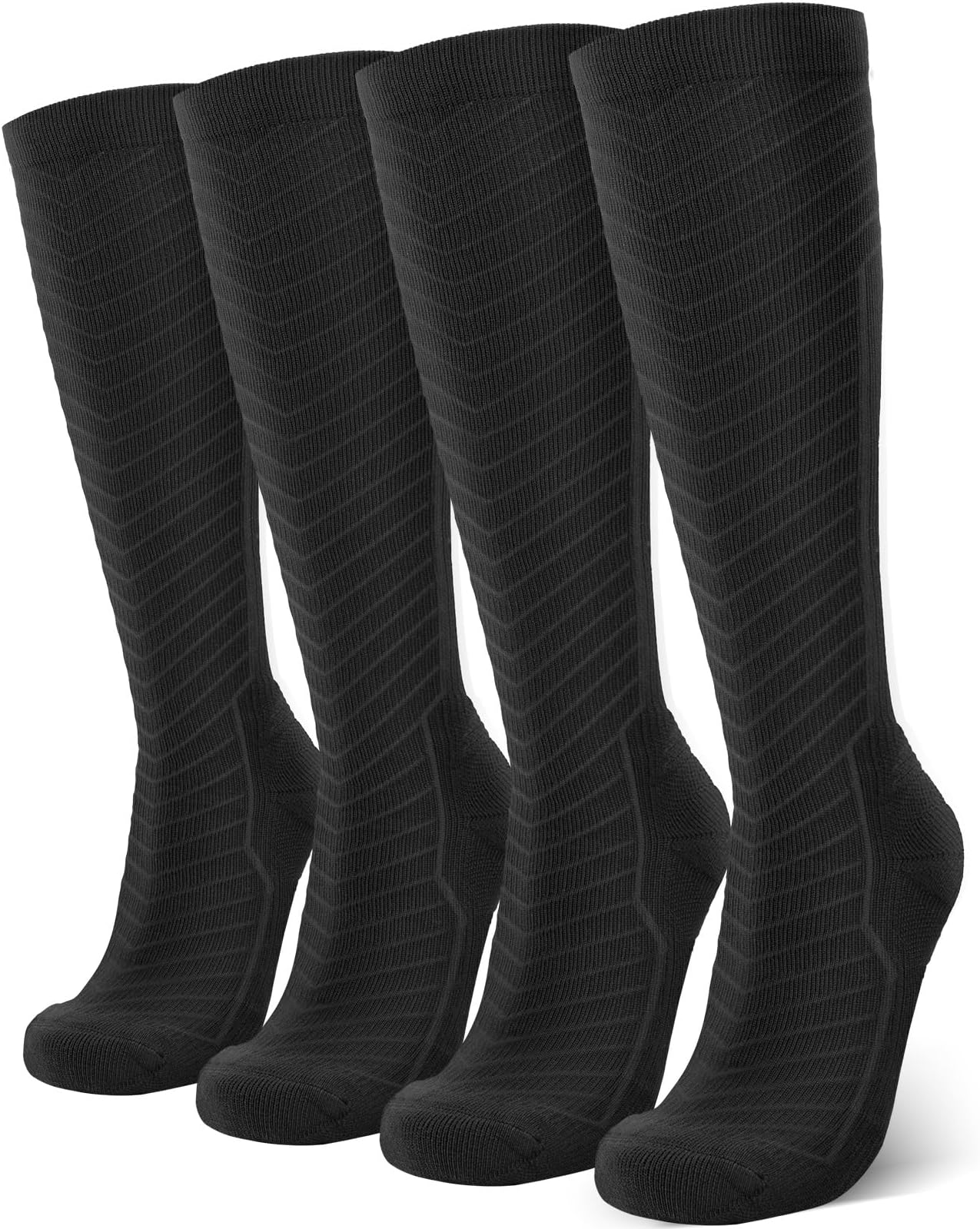 Compression Socks for Men & Women (2/4/6 Pairs) 20-30 mmHg Graduated Compression Knee High for Running, Athletic