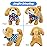 Hopearl Walking Dog Golden Retriever in Blue Vest Interactive Electronic Pet Plush Toy Puppy Woof and Moving Animated Nodding Head Gift for Toddlers Birthday, Brown, 7\'\'