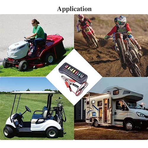 Miniatura 7 de NInE-ROnG Probador de batería Indicador de capacidad de batería Trabajo 6 indicadores para Rv Carrito de Golf Cortacésped Bicicleta Eléctrica