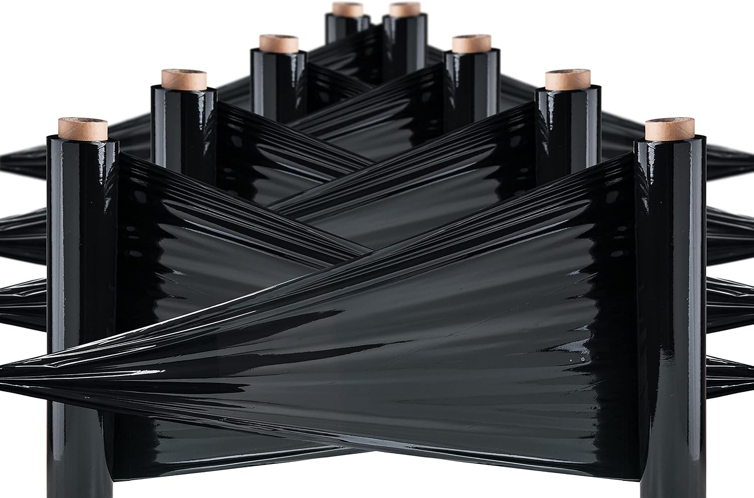 Wrapping Film 50 cm Wide and Stretchable up to 300 Metres Length – Manual Stretch Film Roll for Industrial Packaging (Black, 2)