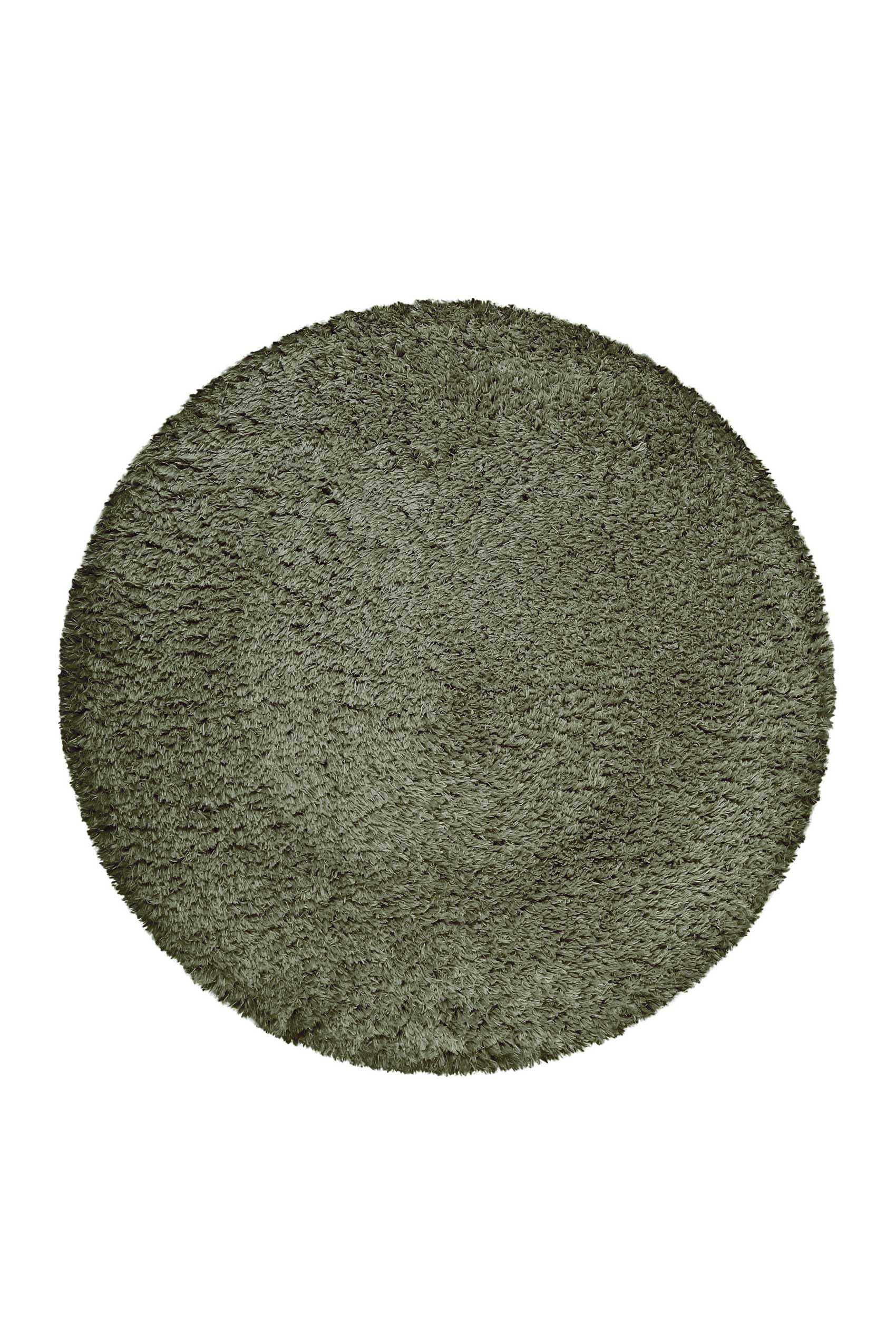 Wecon Home Yogi - Tappeto a pelo lungo, rotondo, 80 cm, colore: verde