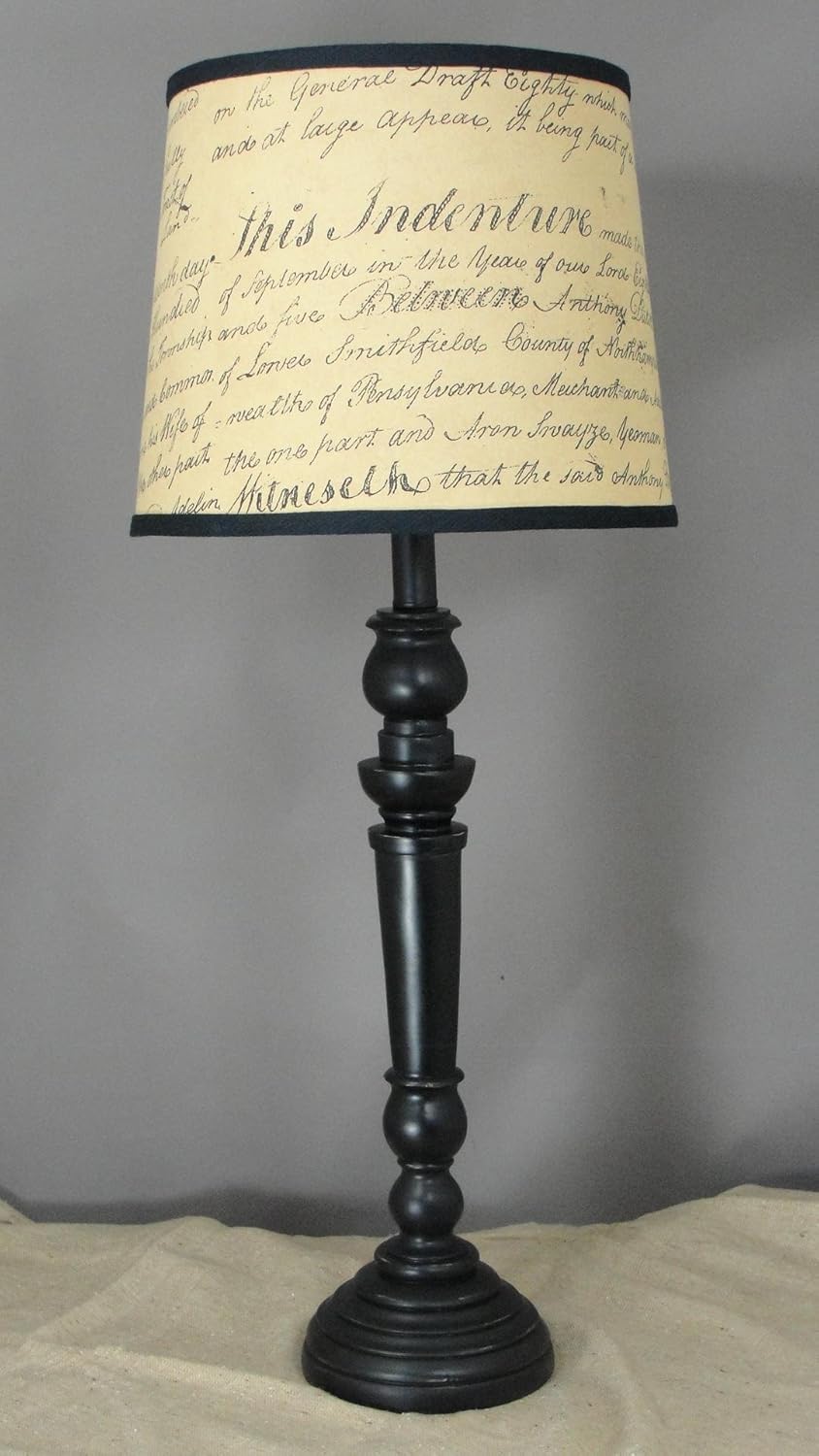 Albert Estate LTD Black Spindle Table Lamp with Indenture Shade
