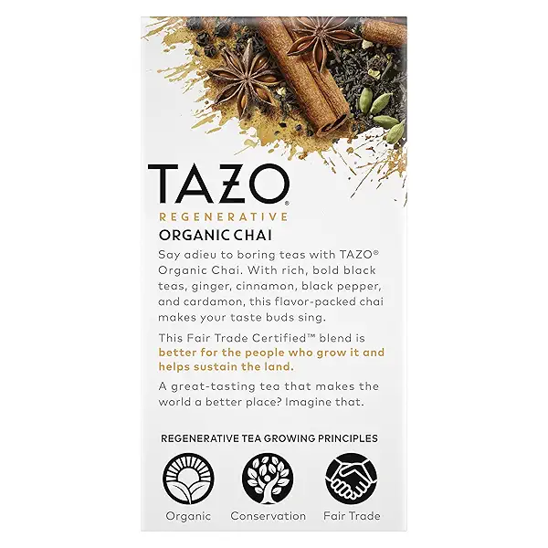 TAZO Tea Bags, Black Tea, Regenerative Organic Chai Tea, 16 Count (Pack of 2) 3