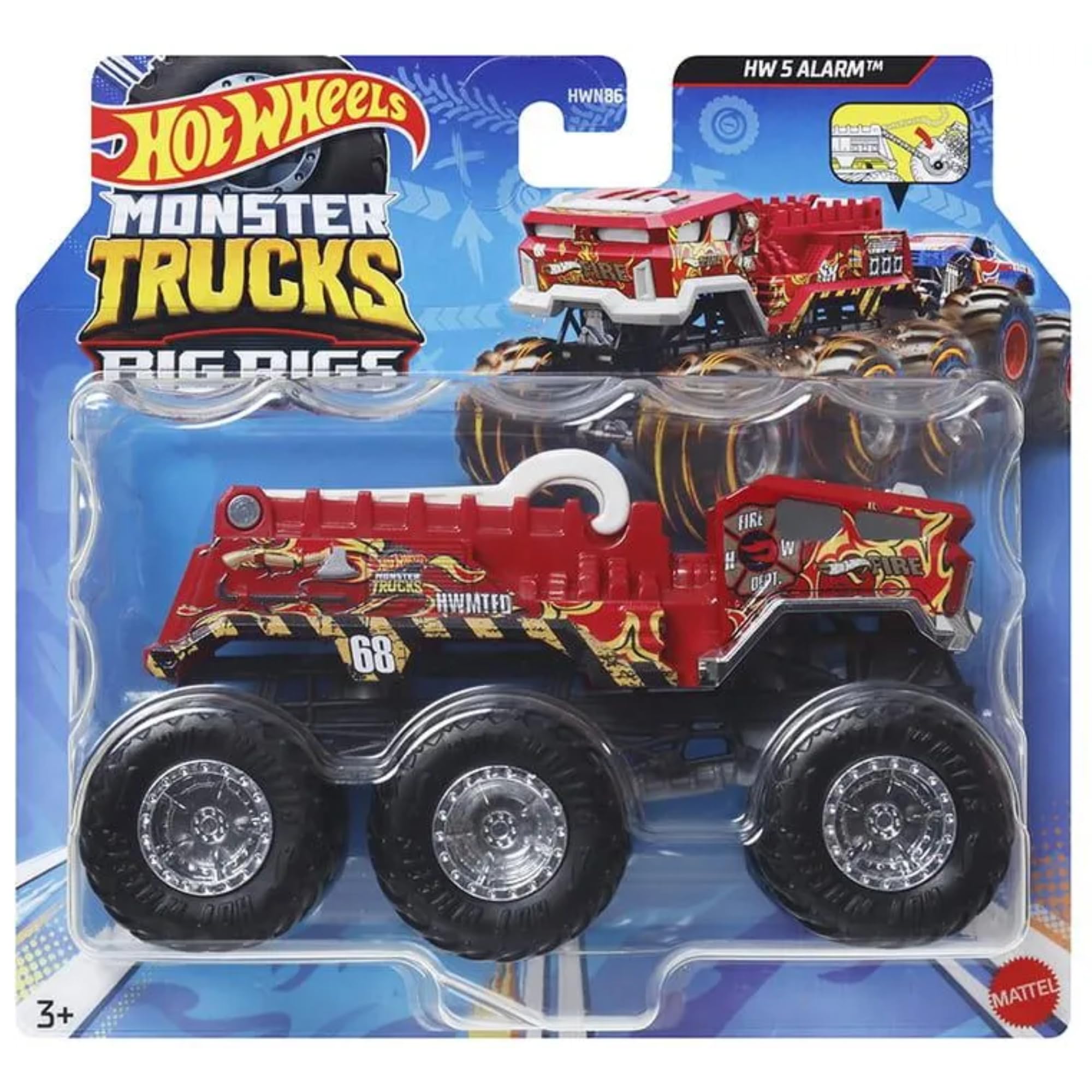 Hot Wheels Monster Trucks Big Rigs - (5 Alarm Red - HWN94) — image 1