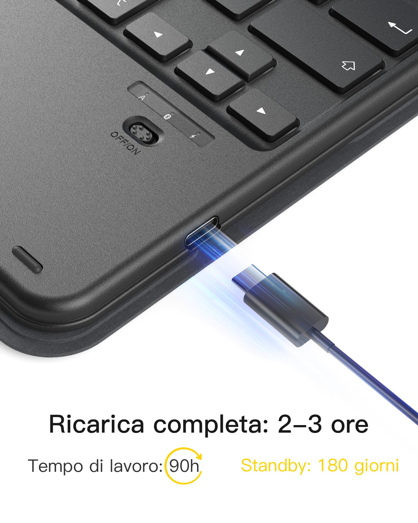 Inateck Custodia Tastiera iPad A16/10a Gen, Bluetooth 3 Canali | Per iPad Air 11" M4/M3/M2, Air 5/4, Pro 11", touchpad e porta penna, rimovibile, Classic, Nero