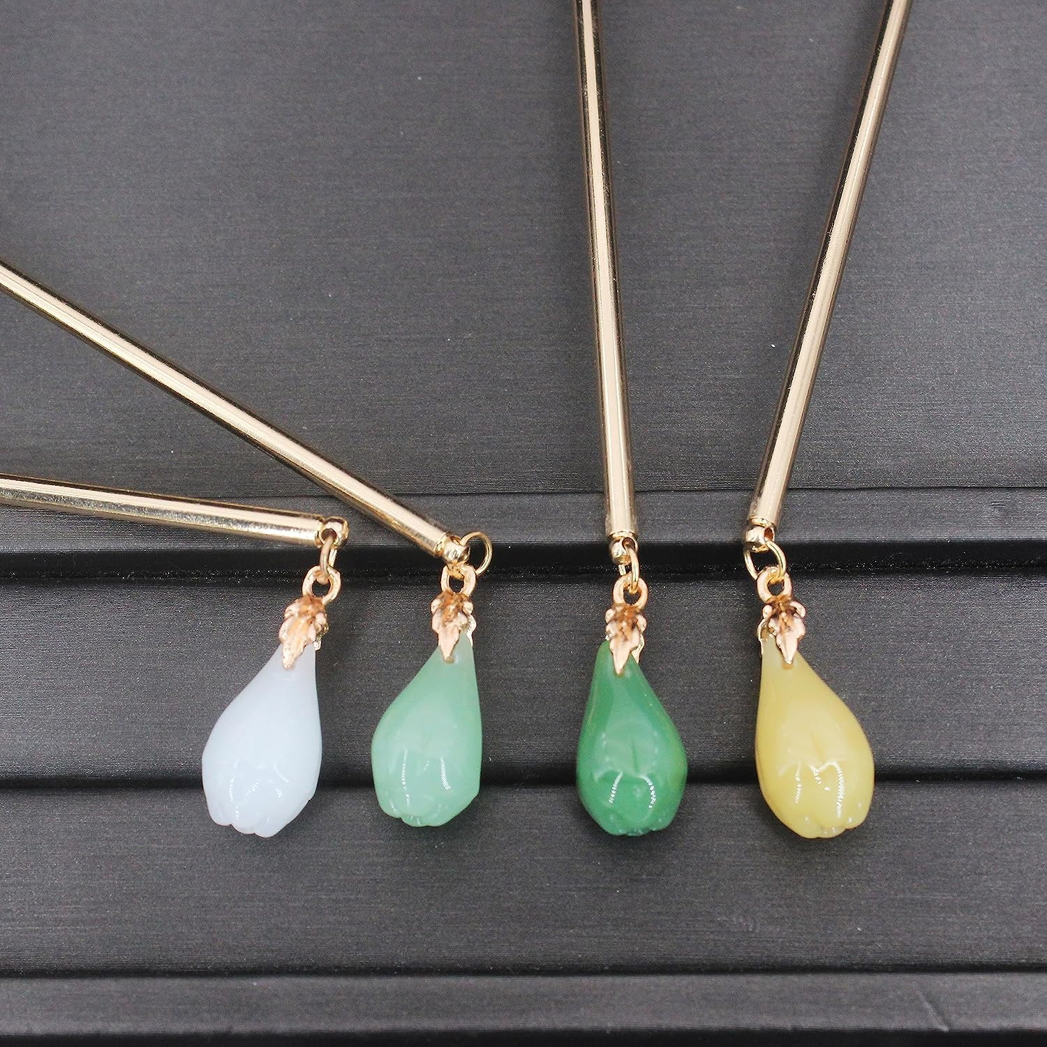 Chinesische Haarnadeln Mit Schmetterlingsquasten – 4 Stück, Metall & Perlen – Vintage Schmuck Für Hanfu & Chignon