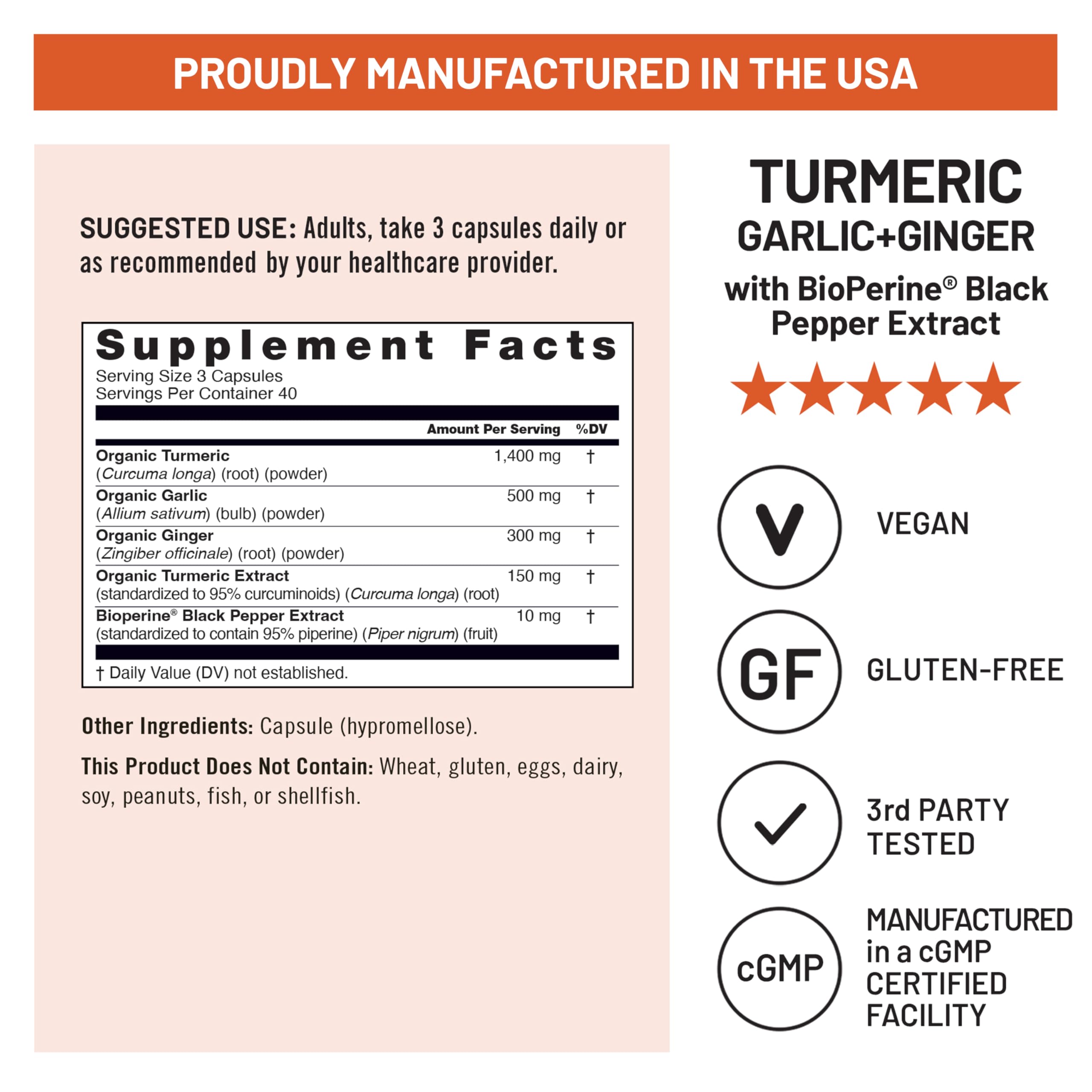 NatureWise Turmeric Ginger Supplement with BioPerine & Garlic, 120 Capsules — Amazon image 5