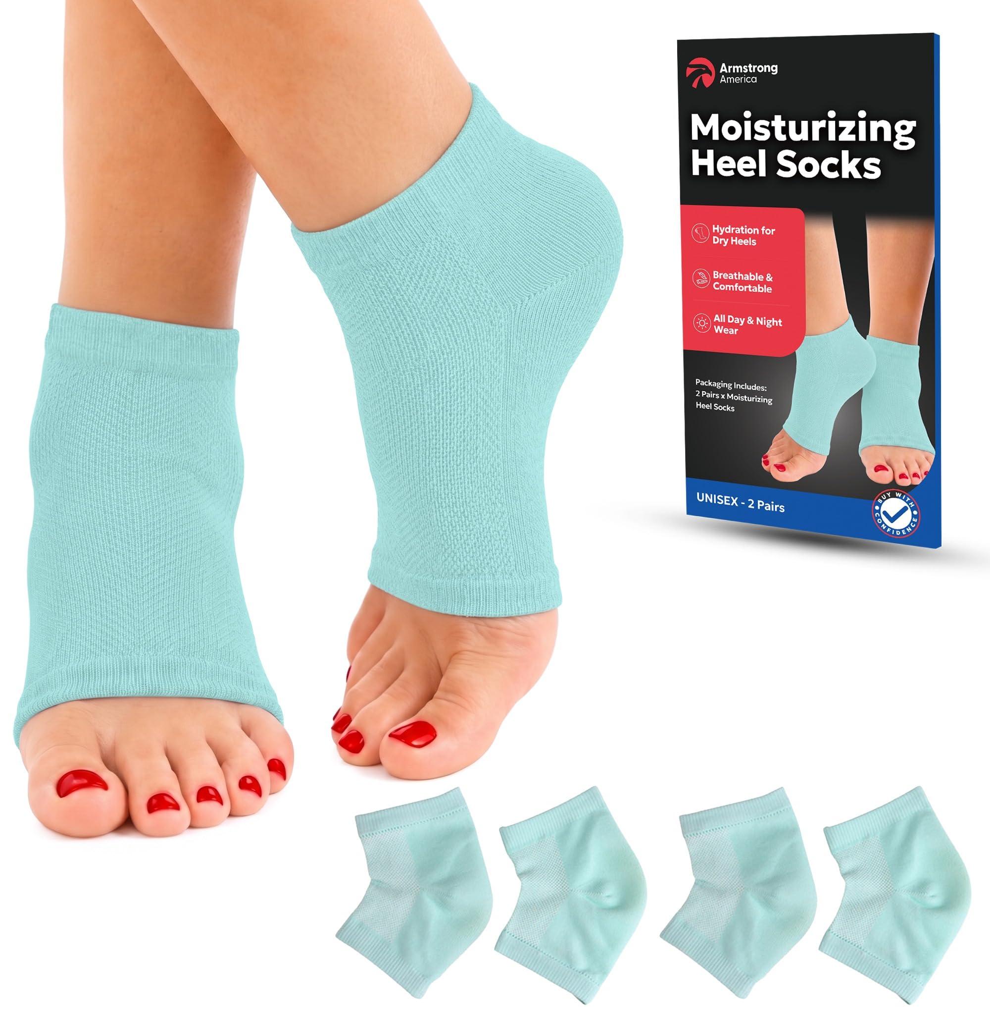 Moisturizing Socks for Women & Men | Aloe Vera Cracked Heel Treatment | Foot Callus Remover | Aloe Socks for Cracked Heels & Dry Cracked Feet | Lotion