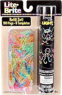 Lite Brite Peg and Template Refill Pack, Light Up Drawing Board Accessories, LED Drawing Board Pegs with Colors, Toys for ...