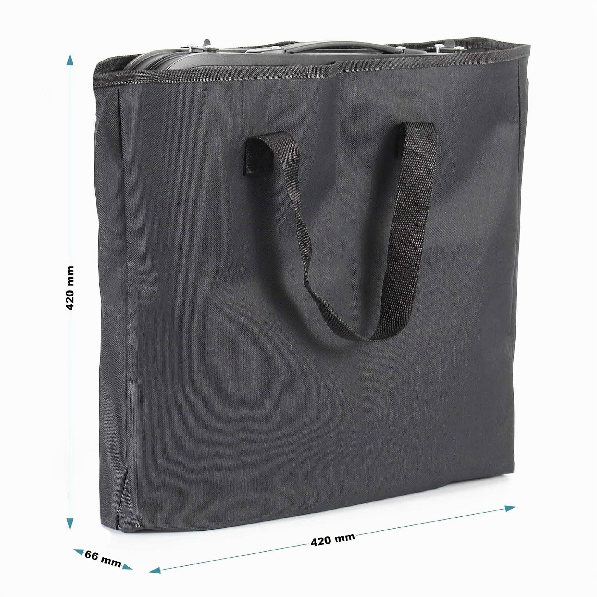 Wiltec Tavolo da campeggio portatile in alluminio 80x40cm regolabile in altezza 70/56/44/33cm nero