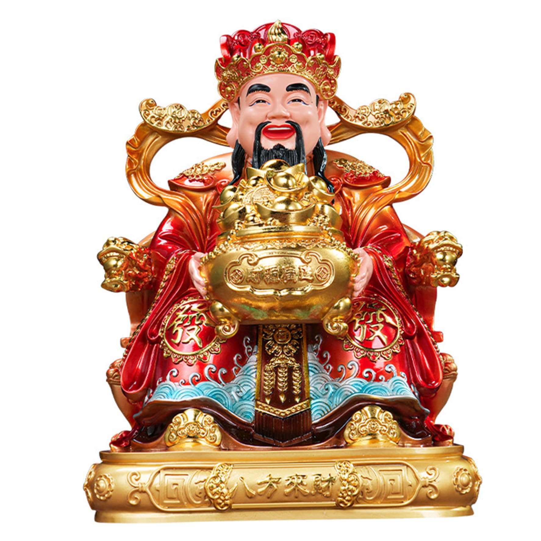 Tsawntd Figurines, God of Wealth Statue, Feng Shui Decor with Intricate Craftsmanship for Home and Business, Chinese Decorations for Good Luck and Prosperity
