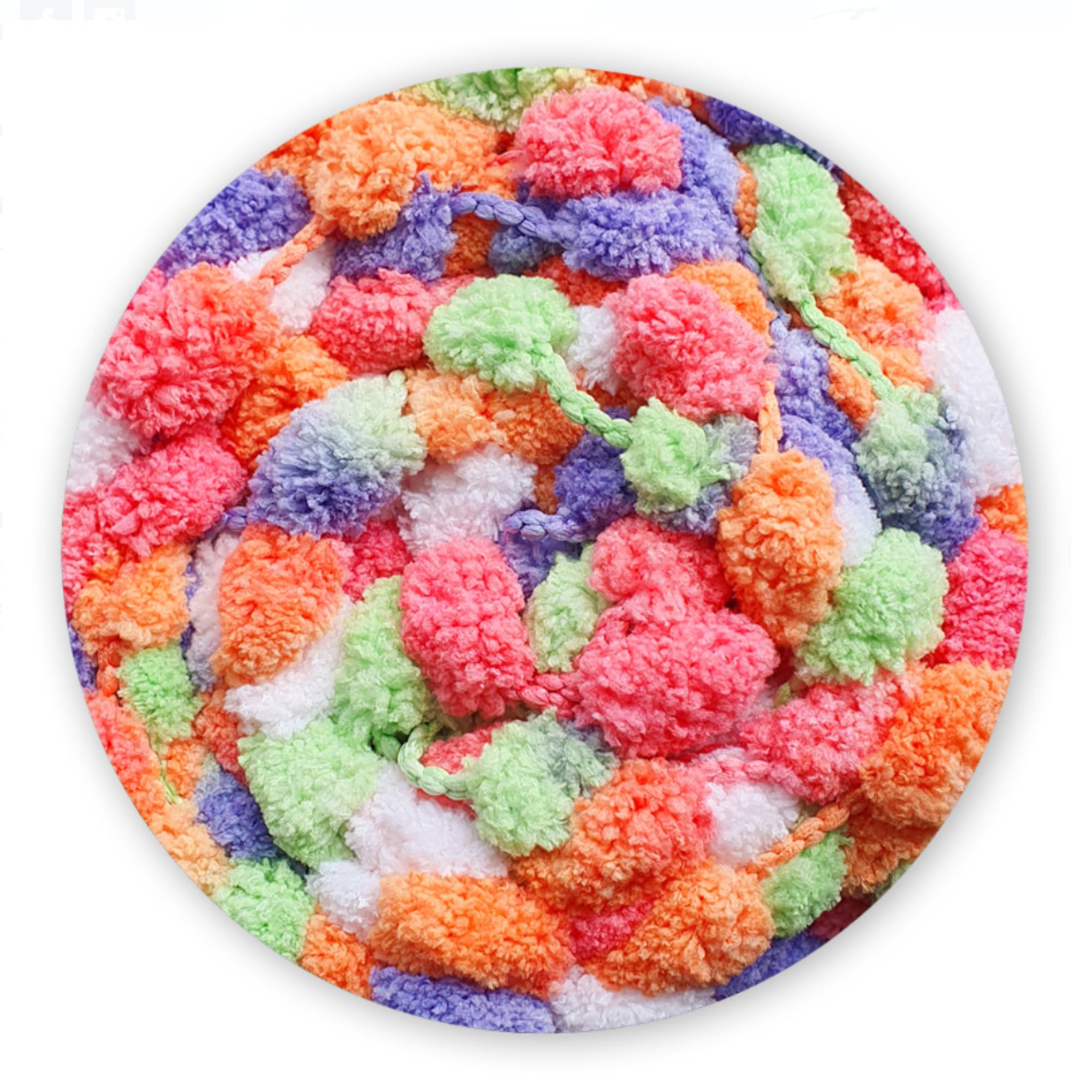 James C Brett Super Chunky Pom Pom Yarn – 200g Ball, 34m – 100% Supersoft Polyester – Fun Textured Yarn for Blankets (MK04 - Sprinkles)